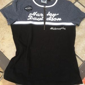 Harley-Davidson zip front tee shirt